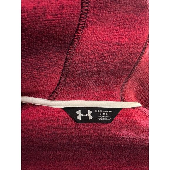 Under Armour Womens Full Zip Hooded Thick Magenta Fleece XL - Picture 5 of 5